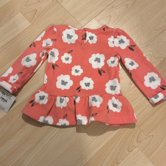 Carter’s Baby Girl Fleece Floral Top 12M - Picture 5 of 5